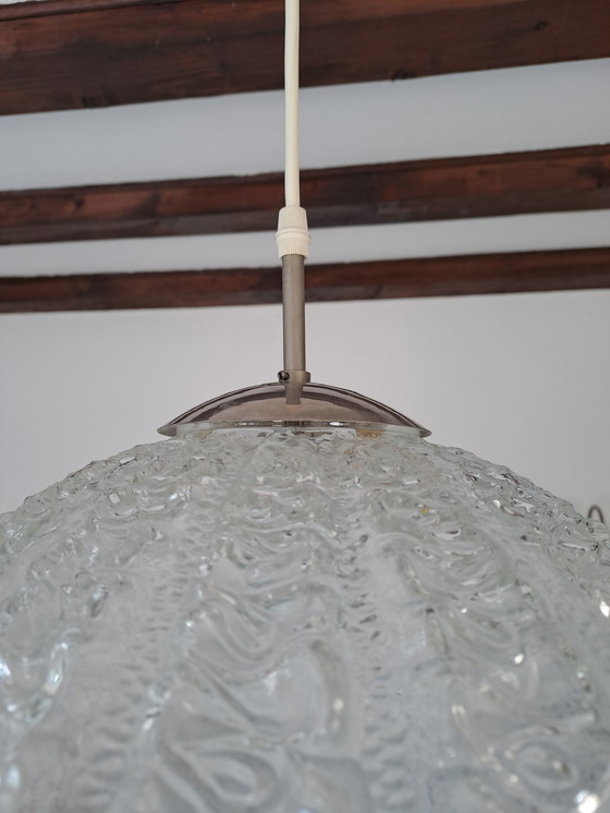 Image 1 of Mid-Century Doria Ceiling Lamp Pendant Light Frosted Glass 60s Space Age