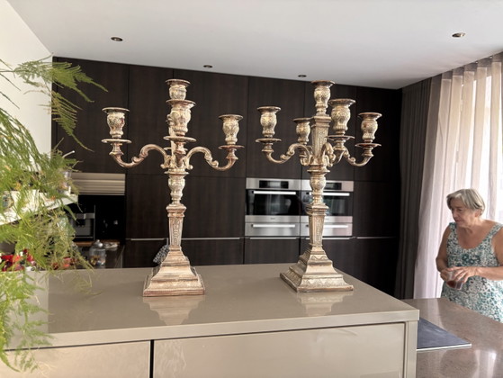 2 Beautiful genuine silver candlesticks, weight 3.4 kg – Candle holders (photo 3 of 6)