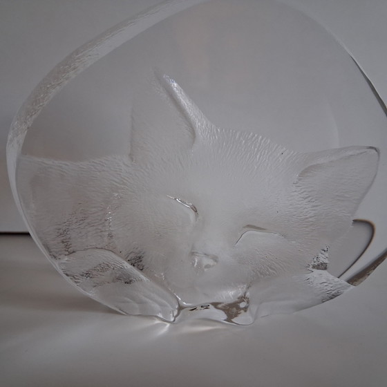 Kristall-Briefbeschwerer, Katzenmotiv, Mats Jonasson – Dekorative Objekte, Crystal, Glass (photo 5 of 8)