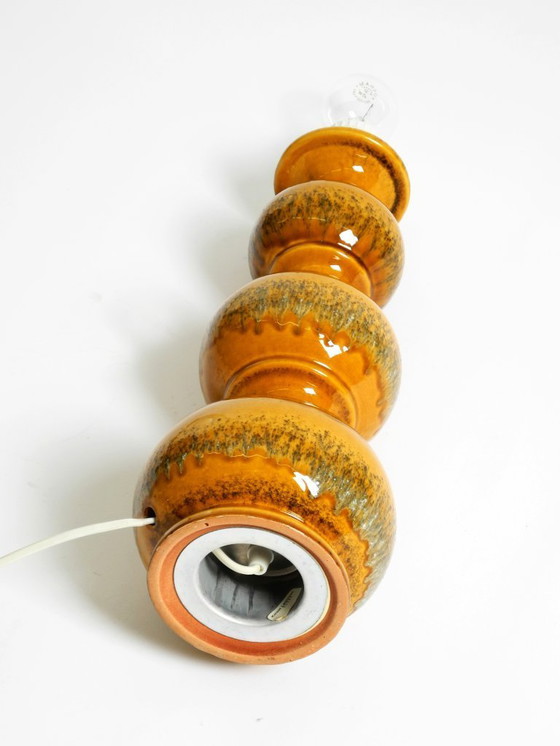 Image 1 of Mooie grote keramieken tafel- of vloerlamp uit 1960 in lichtbruin van Kaiser Leuchten