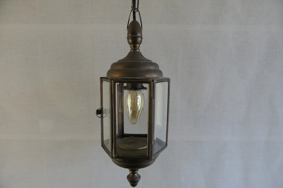 Image 1 of Autentica lanterna portoghese in ottone con diamanti sfaccettati