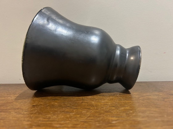 Image 1 of black and white vase from the 1950s