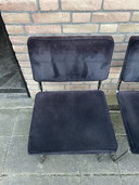 4 Ribstof Stoelen Met Chrome Buisframe