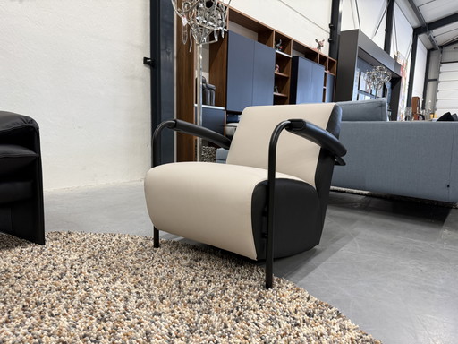2 Fauteuil Leolux Scylla Chaises en cuir noir Chuchubi