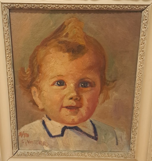 Portrait d'un garçon, artiste Cees Witters 1899-1981
