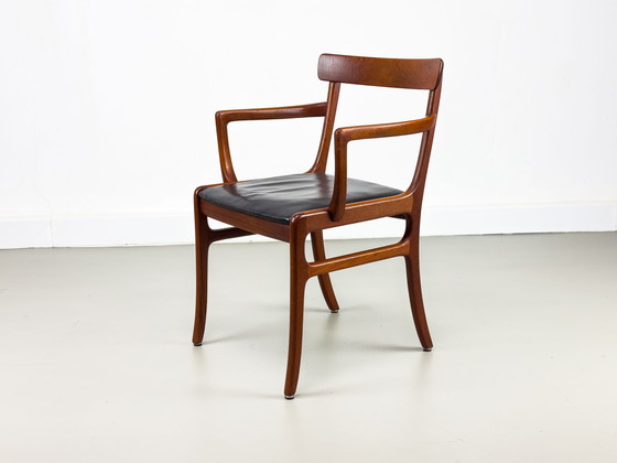 Image 1 of Rungstedlund Armchair In Teak And Leather By Ole Wanscher For P. Jeppesen, 1960S