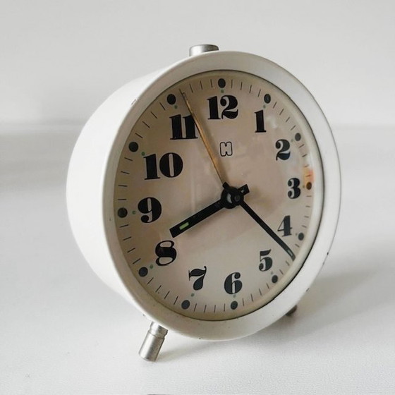 Image 1 of Vintage mid-century HEMA wekker wit 1970s