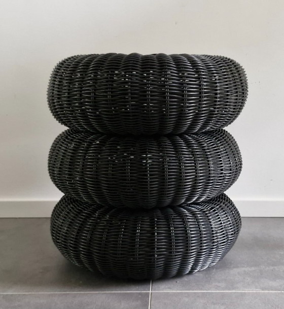 Image 1 of Ikea Hocker ("meditatiepoef") Ottman zwart 1990's