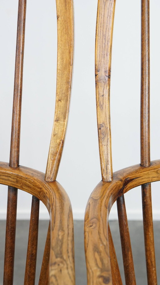Image 1 of 4x Antike englische Windsor Stühle aus dem 19. Jahrhundert aus Ulmenholz