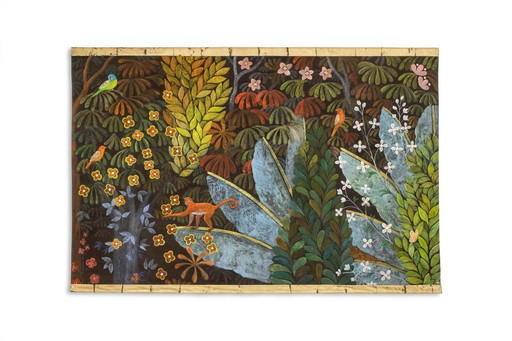 Groot acrylschilderij op linnen canvas. Hedendaags werk.