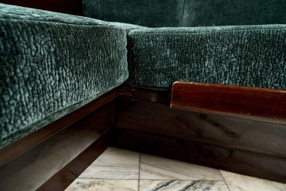 Image 1 of Art Déco hoekslaapbank van Jindřich Halabala voor UP Závody, jaren 50, Tsjechoslowakije