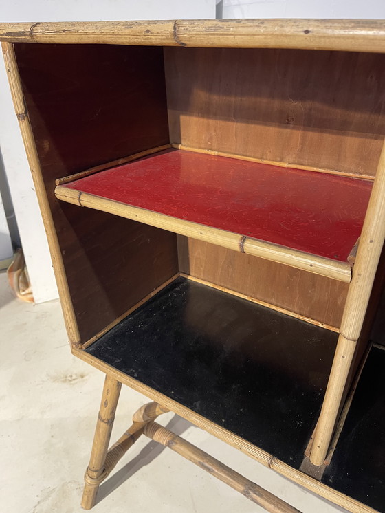 Image 1 of Vintage bamboe bar retro barkruk 