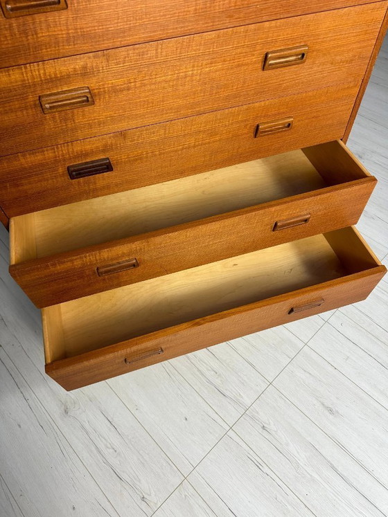 Image 1 of Cassettiera vintage danese in teak di Holger Jensen per FDB, stile Mid-Century Modern, anni '60.