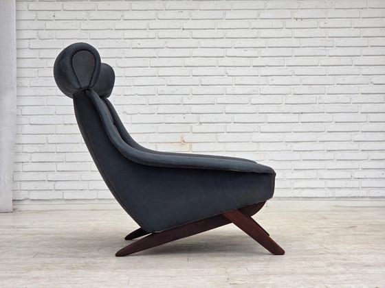 Image 1 of 1970er Jahre, dänisches Design von Illum Wikkelsø, neu bezogener Sessel, Leder.
