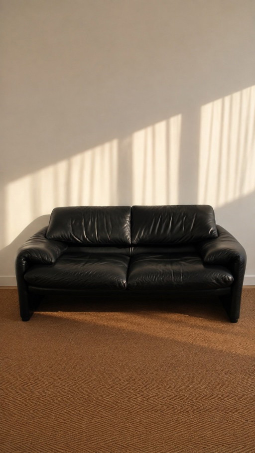 Cassina Maralunga de 2 plazas – 2 zitsbanken, Leather