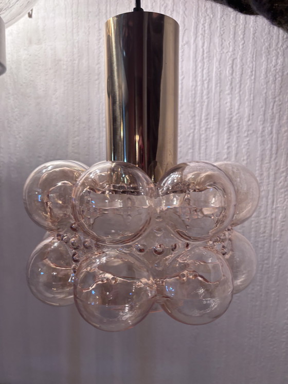 Image 1 of Amber bubble glass ceiling light By Helena Tynell For Limburg, Germany 1960s