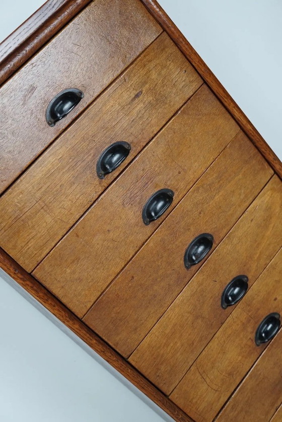 Image 1 of Armario de farmacia/archivador antiguo holandés de madera de álamo, años 50