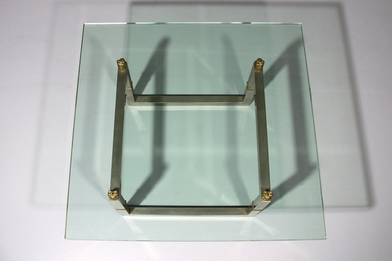 Image 1 of Tavolino da caffè in vetro Peter Ghyczy con struttura in acciaio inossidabile Biri T29