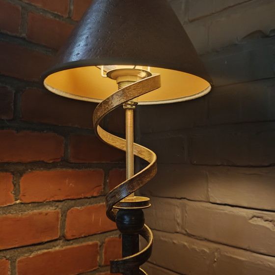 Vintage Italian A.M. Luce table lamp – Sculptural spiral design – 58 cm – Metal (photo 3 of 10)