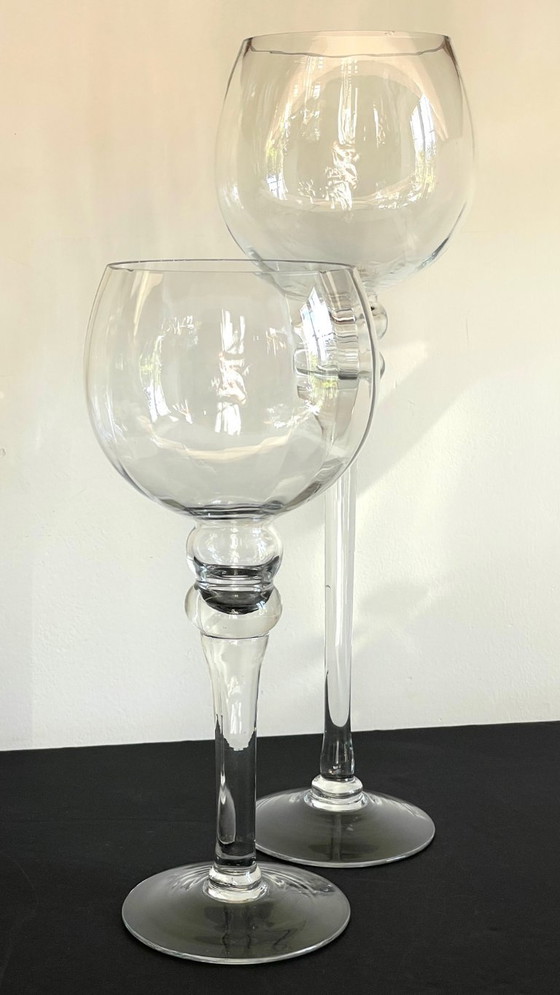 Image 1 of Vintage XL kristallen theelichthouders