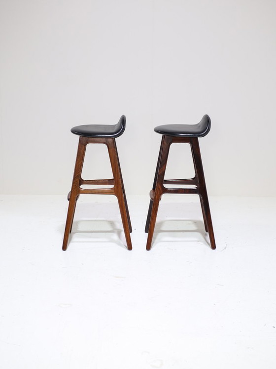 2x OD61 Bar Stools Erik Buch Rosewood Danish 1960s – Barstools, Leather (photo 6 of 14)