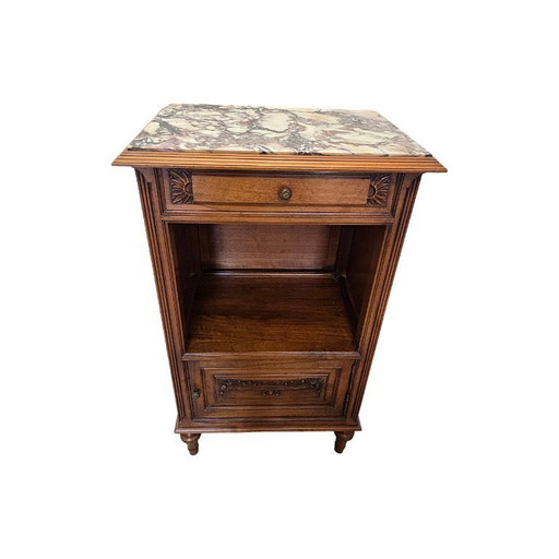 French classic bedside table with marble top, circa 1900