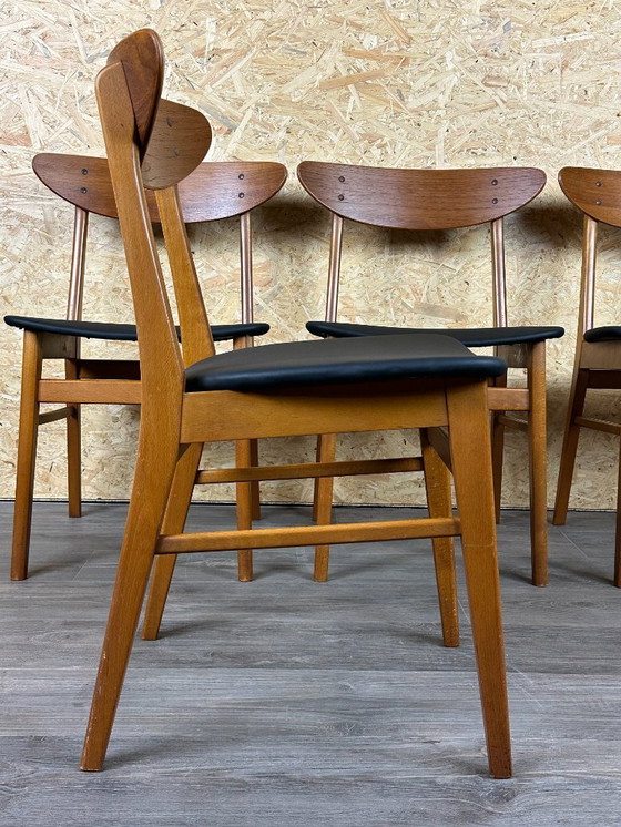 Image 1 of 4 sedie in teak anni '60 e '70, sedia da pranzo Farstrup Denmark Design