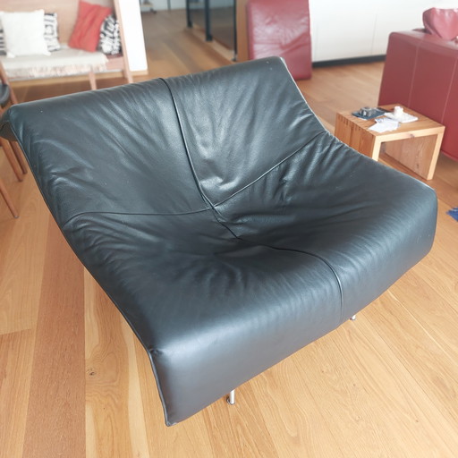 Montis fauteuil Butterfly zwart leer, nieuwstaat – Leather, Metal