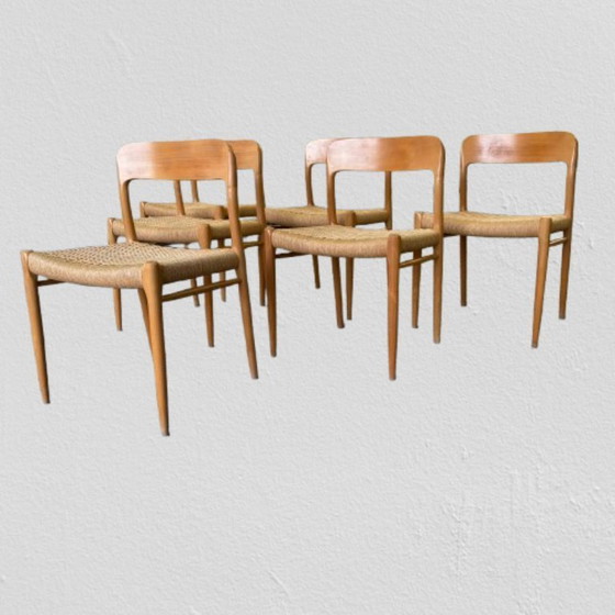Image 1 of Satz von 8 Stühlen Niels Moller für Mollers Mobelfabrik