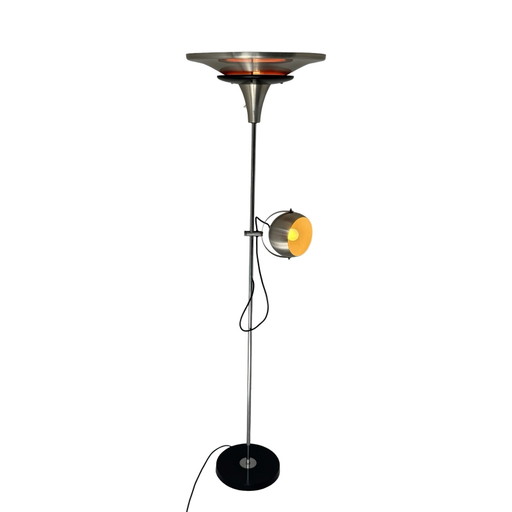 Dijkstra - Rare Model - Space Age Design / MCM Floor Lamp With Two Shades – Dijkstra Lampen, vloerlampen, Metal