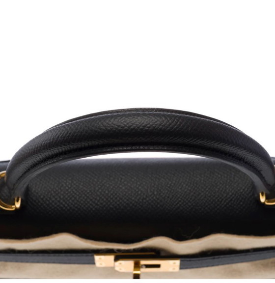 Image 1 of Sac HERMES Kelly 25 en Cuir Noir - 103510