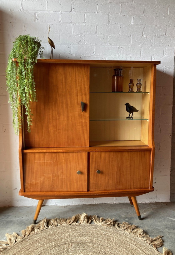Image 1 of Buffet rétro vintage Mid Century, meuble haut, meuble de bar, vitrine d'exposition