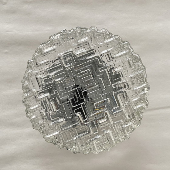 Image 1 of Applique Murale Plafonnier Verre 1970 1980 Seventies Eighties