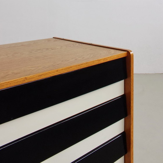 Image 1 of Commode de style Mid-Century par Jiří Jiroutek, buffet U-453, noir et blanc, années 1960