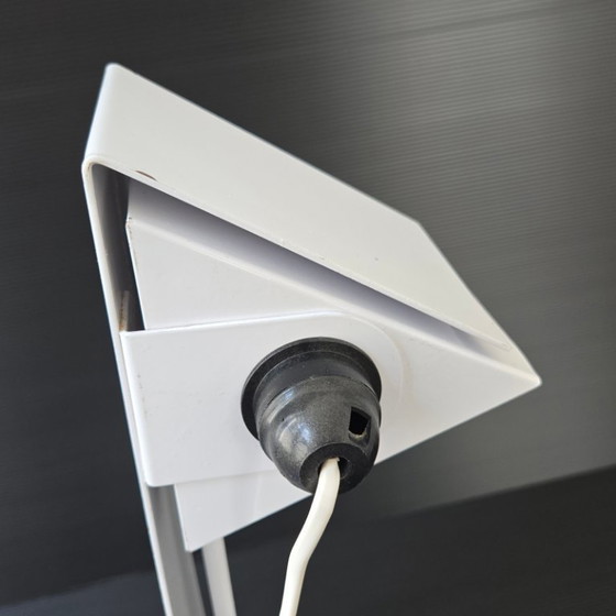 Image 1 of SUPERB VINTAGE LAMP 1970-1980 IN WHITE LACQUERED BENT METAL, 70S, 80S, 1980S DESIGN