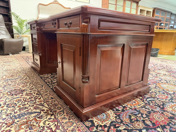 Escritorio clásico inglés Chesterfield Partnerdesk – Leather, Wood (photo 8 of 19)