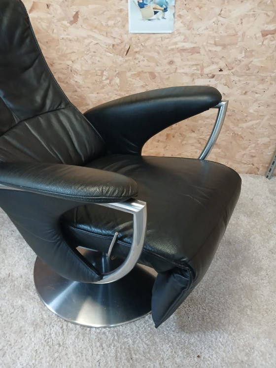 Verstellbarer Relaxsessel – Leder, Metall (photo 2 of 5)