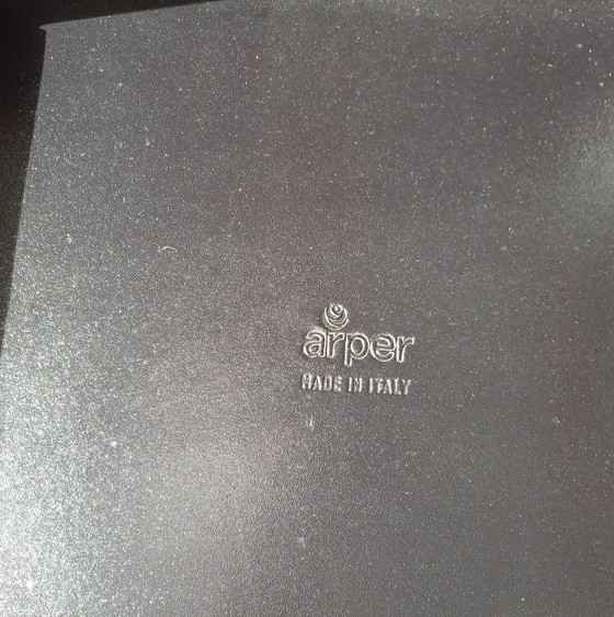 Image 1 of 4 x Chairs in Black Leather by Arper, Italy