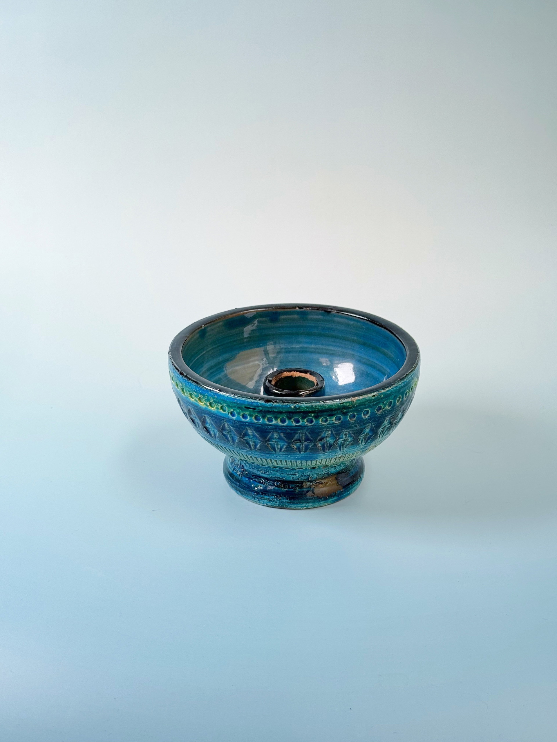 Candlestick Rimini Blue 735 - Ceramic - Bitossi - Aldo Londi | €72