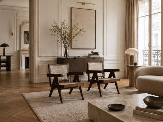 Fauteuils de salon Pierre Jeanneret PJ-SI-29-A en teck et rotin, années 1950 – Wood, Vintage (photo 16 of 16)