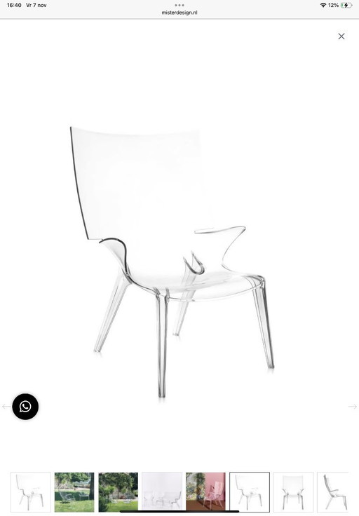 Kartell Uncle Jim Crystal armchair