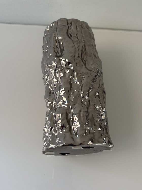 Image 1 of It’s about RoMi Amsterdam kandelaar boomstam in RVS zilverkleurige glazuur 