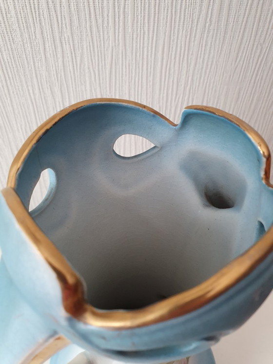Image 1 of Pair of Art Nouveau vases - Saint-Ghislain (Belgium) - 31 cm
