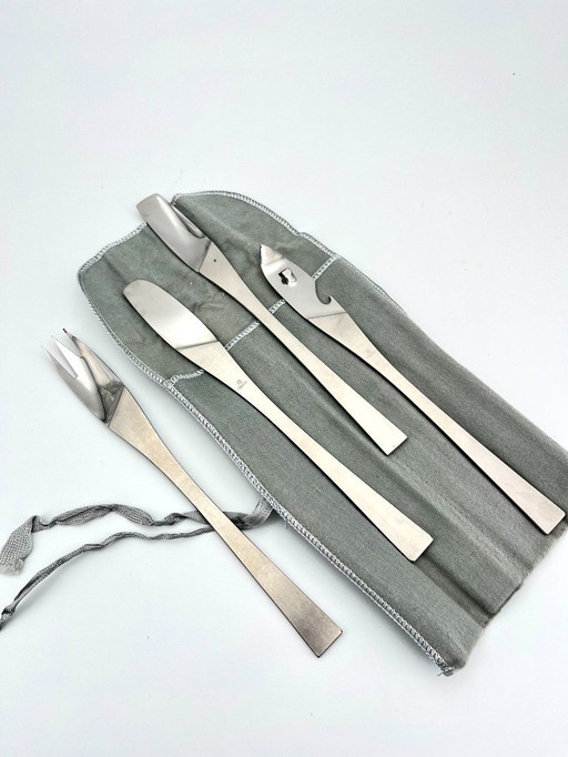 Vintage Arthur Salm Eldorado Barware Set, 1960s MCM Italy, 4 Stainless Steel Utensils w/ Case