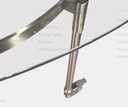 Diade Tio dining table: round, glass and stainless steel legs