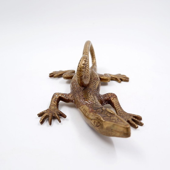 Image 1 of Messinggriff in Form einer Komodo-Echse