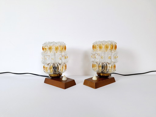 Pair of Vintage Table Lamps, Bedside Lights 70's Desk Lamps