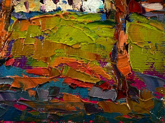 Originales Ölgemälde: Ländliche Abendlandschaft am Dorfrand – Gemälde & Zeichnungen, Canvas (photo 5 of 8)