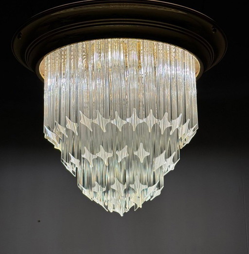 Ceiling light/lamp by Paolo Venini, Asta Quadrilobo, Murano glass, Italy, 1960s