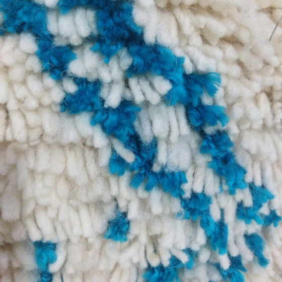 Image 1 of Marokkanischer Berber-Azilal-Teppich – 300 x 190 cm – Naturwolle – Blaues geometrisches Muster